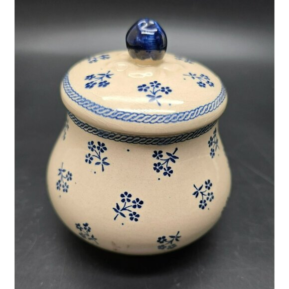 Vintage Johnson Brothers Sugar Pot Blue & Cream Floral Ceramic England Dh1351 - Picture 3 of 10